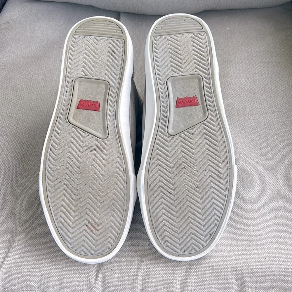 Levi’s Gray Brown Canvas High Top Sneakers Lace Up Casual Streetwear‎ Men’s 8.5